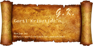 Gertl Krisztián névjegykártya